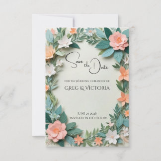 Floral Save the Date Invitation