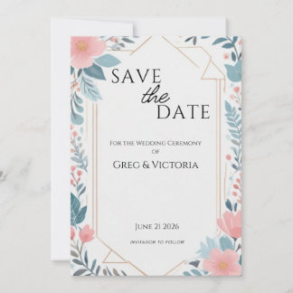 Floral Save the Date Invitation