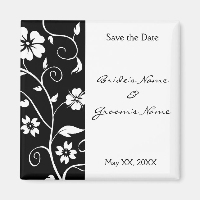 Floral Save the Date Magnet (Front)