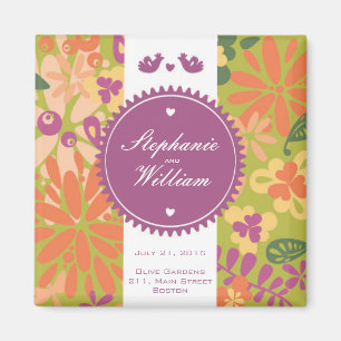Floral Save The Date Magnet