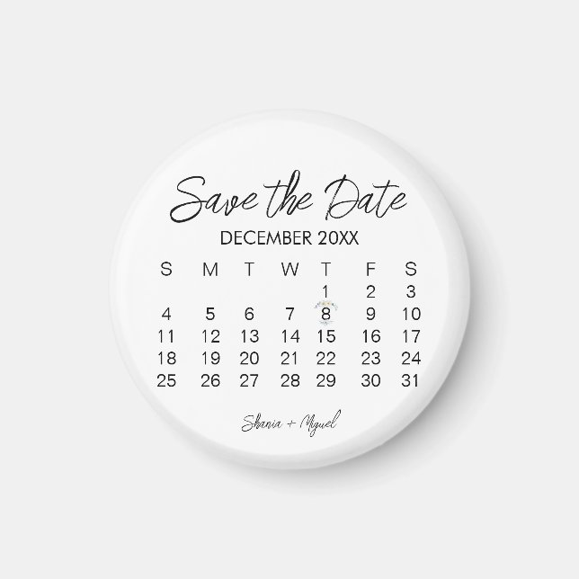 floral save the date Magnet (Front)