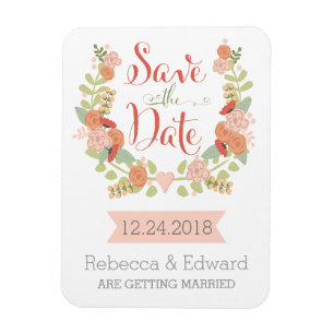 Floral Save the Date Magnet