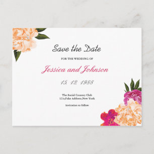 Floral Save the Date PostCard