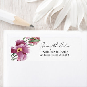 Floral Save The Date Return Address Label
