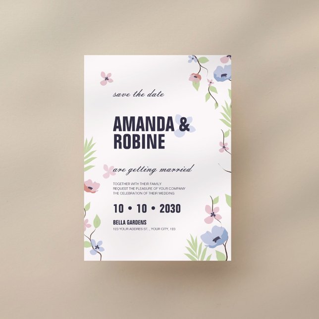 Floral Save The Date Wedding Invitation (Creator Uploaded)