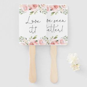 Floral say yes to the dress cards hand fan