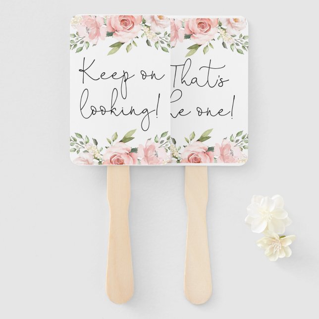 Floral say yes to the dress cards hand fan (Front and Back)