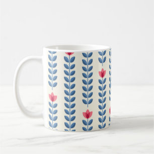 Floral Scandinavian Geometric Retro Wallpaper Coffee Mug