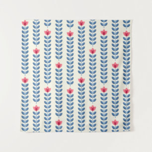 Floral Scandinavian Geometric Retro Wallpaper Tapestry