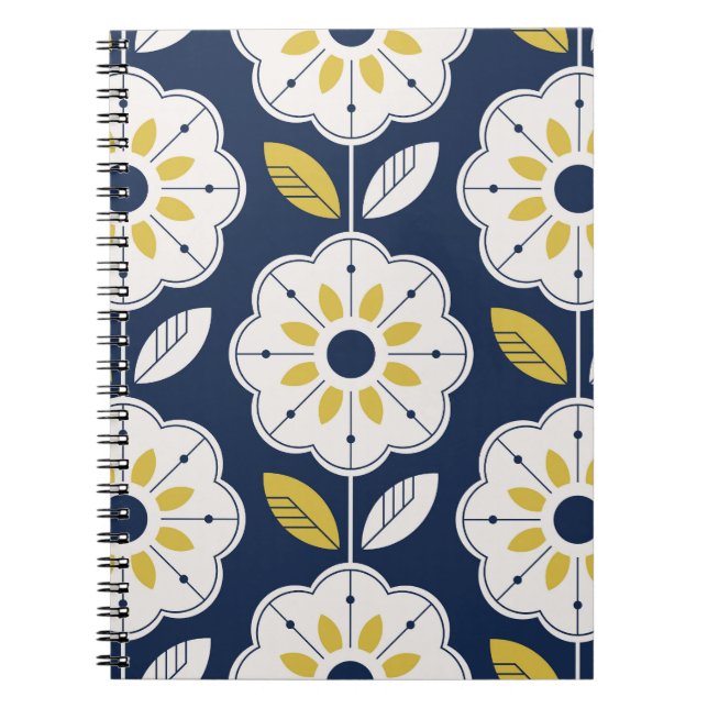 Floral Scandinavian Style Seamless Pattern Notebook (Front)