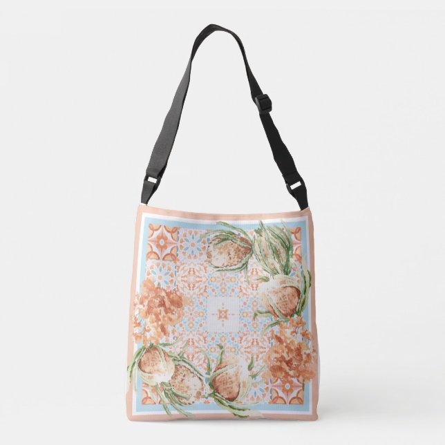 Floral scarf design crossbody bag (Back)
