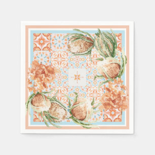 Floral scarf design napkin