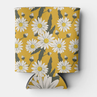 Floral scarf design, vintage background. can cooler