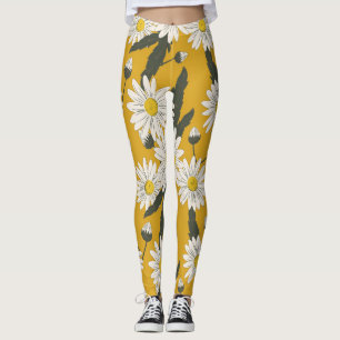 Floral scarf design, vintage background. leggings