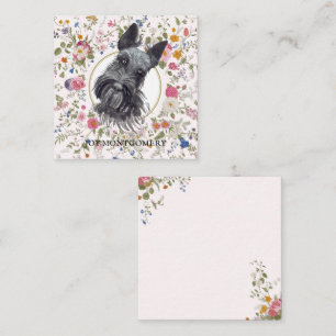 Floral Scottish Terrier Dog Mum Notecard