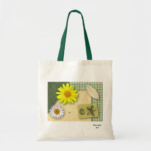 Floral Scrapbook Tote Bag