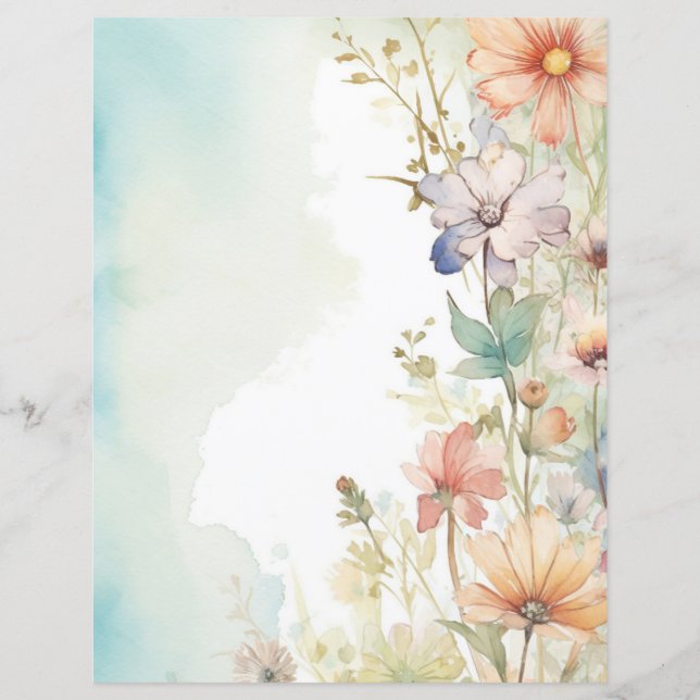 Floral Scrapbooking Paper (Front)