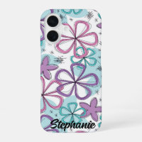 Floral Scribble -Doodle Flowers with Stars & Marks