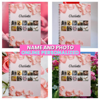 Floral Script Best Mum Ever Mother's Photo Collage Notebook