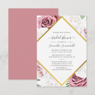 Floral Script Elegant Bridal Shower Invitation