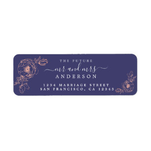 Floral Script Future Mr Mrs Wedding Return Address