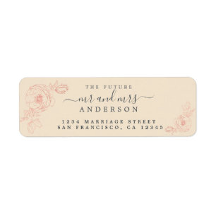 Floral Script Future Mr Mrs Wedding Return Address