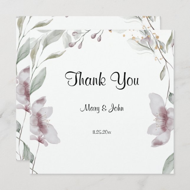 Floral Script Love Heart Wedding (Front/Back)