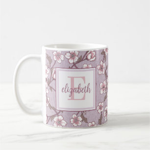 Floral Script Monogram Mug – Personalised Gift Cup