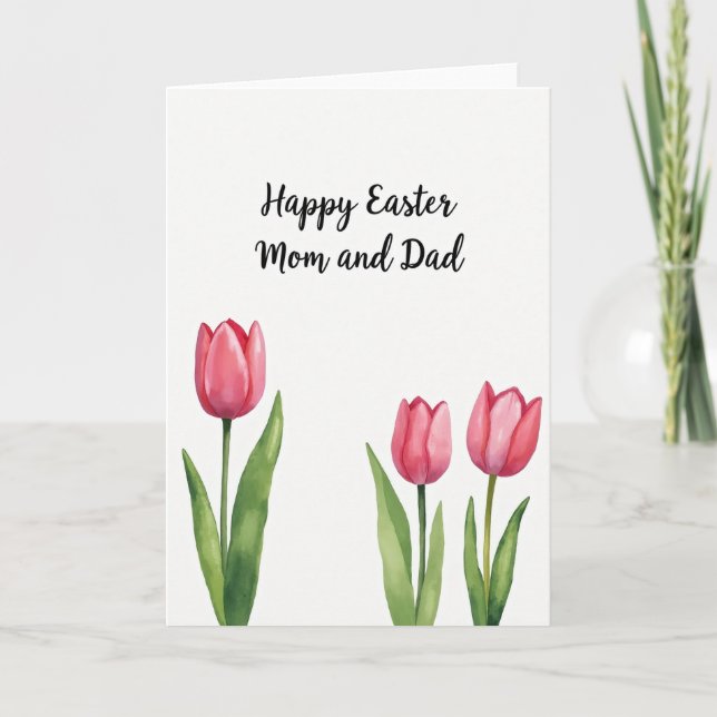 Floral Script Springtime Card (Front)