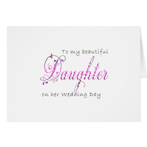 Image of Floral Script To my Beautiful Daughter Wedding Day