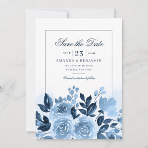 Floral Script Watercolor Bloom Rustic Wedding Save The Date