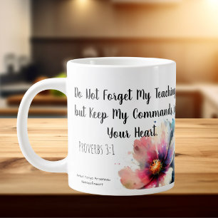 Floral Scripture Modern Large Coffee Mug