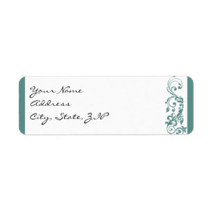 Floral Scroll Name Sake in Teal