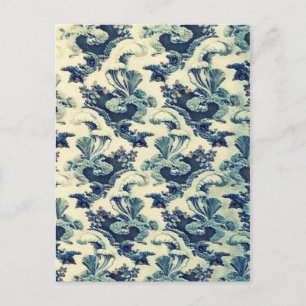 Floral Scroll Vintage Leaf Pattern Postcard