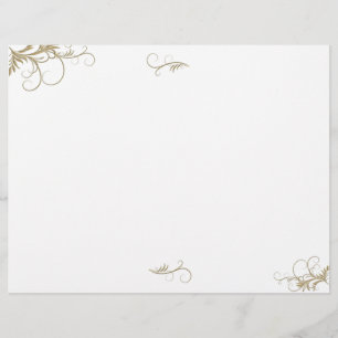 Floral Scrollwork Wedding Program Template