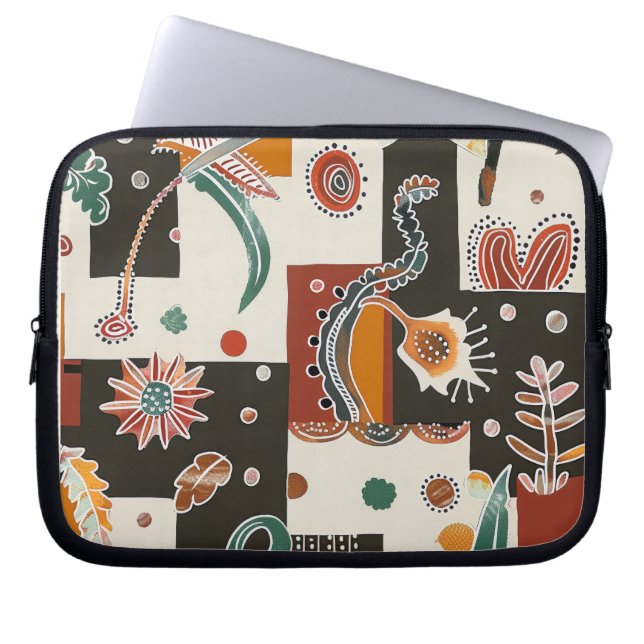 Floral Sea Life Pattern Laptop Bag – Ocean Flowers (Front)