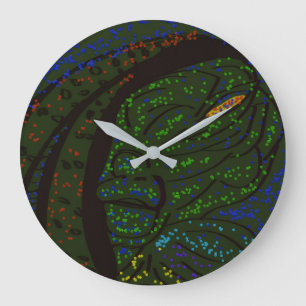 Floral Sea Monster  Large Clock
