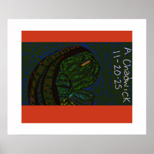 Floral Sea Monster Poster