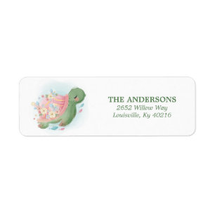 Floral Sea Turtle Return Address