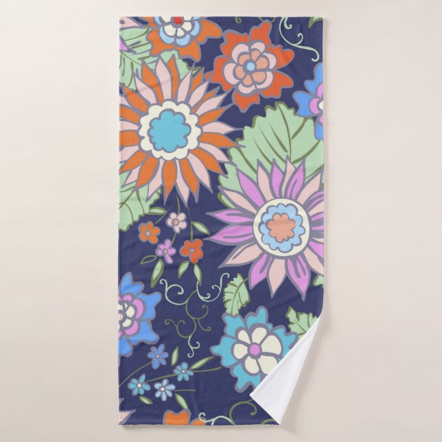 Floral seamless background pattern spring - summer bath towel (Bath Towel)