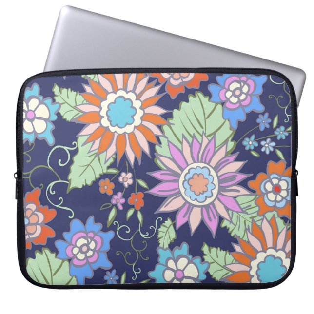 Floral seamless background pattern spring - summer laptop sleeve (Front)