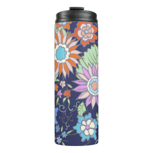 Floral seamless background pattern spring - summer thermal tumbler