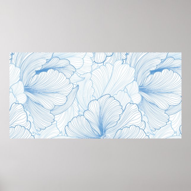 Floral seamless background. pattern with beautiful poster (Front)
