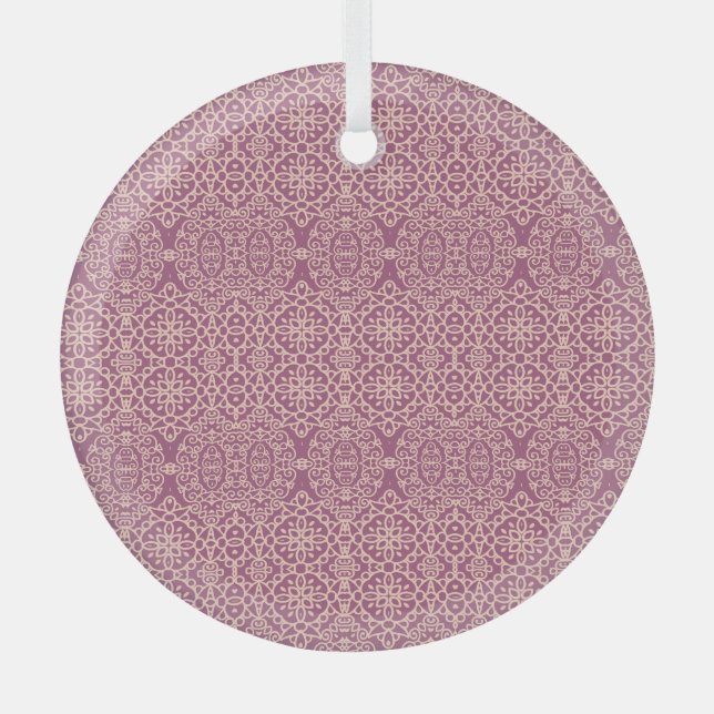 Floral Seamless: Beautiful Pattern Background Glass Tree Decoration (Front)