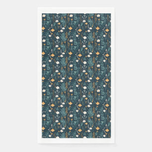 Floral Seamless In Blue, Yellow, and Orange Napkin