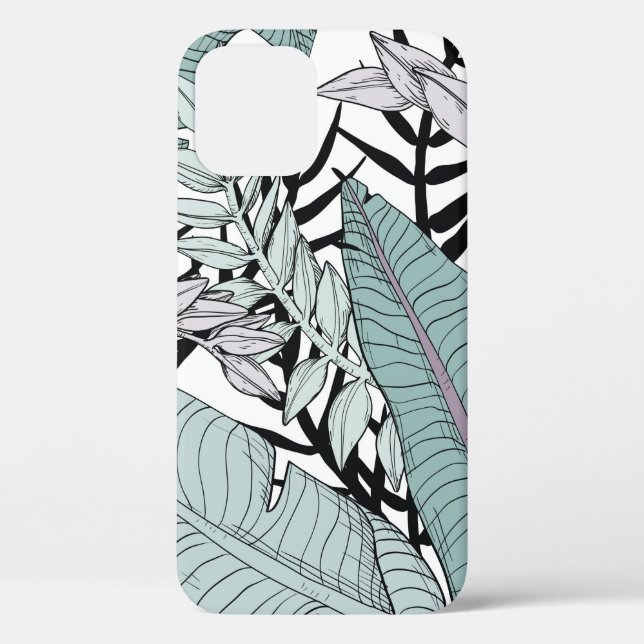 Floral seamless leaves pattern with tropical plant Case-Mate iPhone case (Back)