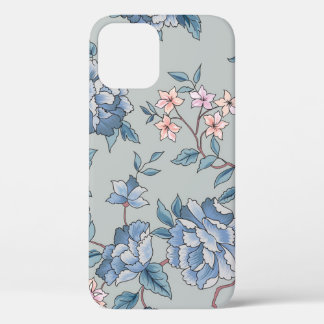 Floral seamless, ornamental garden background iPhone 12 case