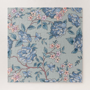 Floral seamless, ornamental garden background jigsaw puzzle
