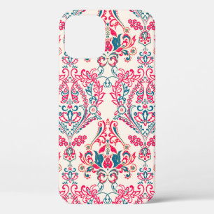 Floral seamless Ornate damask background. vintage iPhone 12 Case