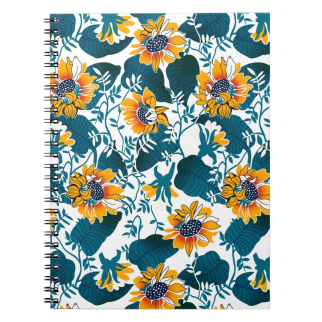Floral seamless pattern, background In art nouveau Notebook (Front)